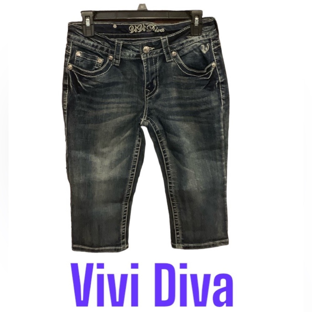 Worn once, Vivi Diva capri jeans/size 8/Like New